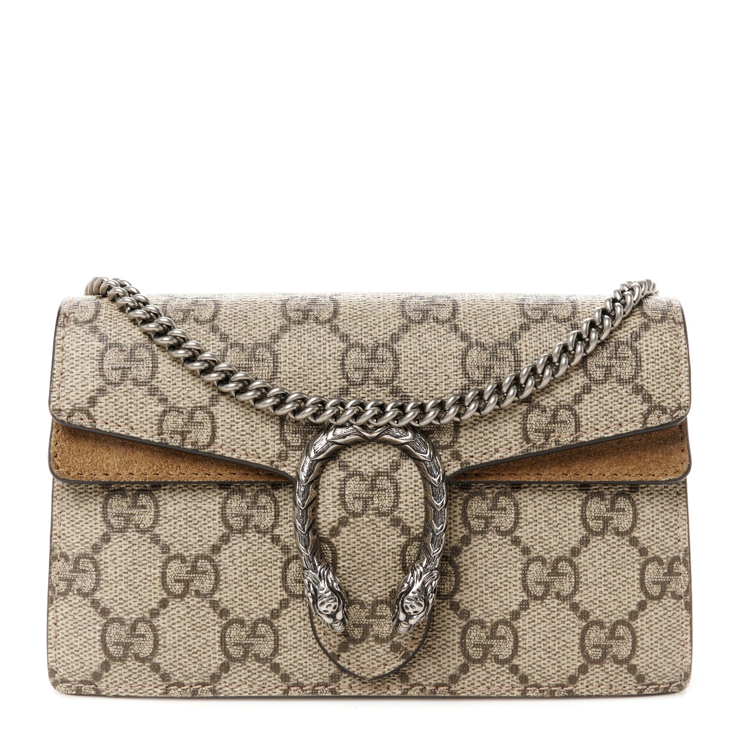 Gucci GG Supreme Monogram Super Mini Dionysus Shoulder Bag Taupe 1 of 10