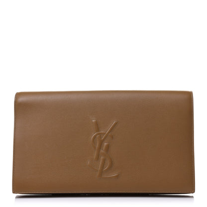 Saint Laurent Calfskin Monogram Large Belle De Jour Clutch Beige 1 of 12