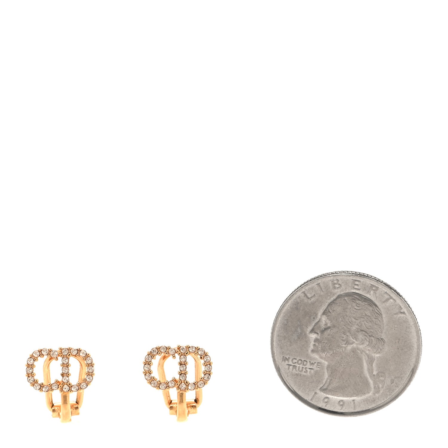Christian Dior Crystal Clair D Lune Clip On Earrings Rose Gold 2 of 3