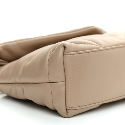 Saint Laurent Lambskin Quilted Toy Loulou Puffer Monogram Chain Satchel Nude Powder 8 of 9