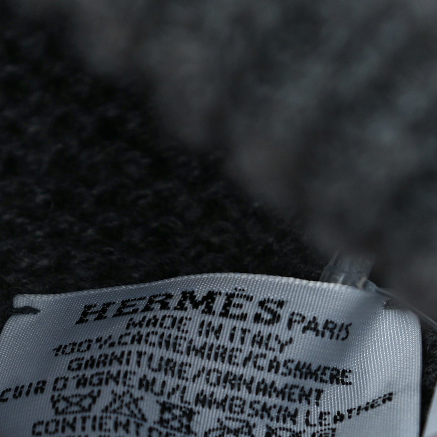 Cashmere Knit Boston Beanie Hat L Gris Chine