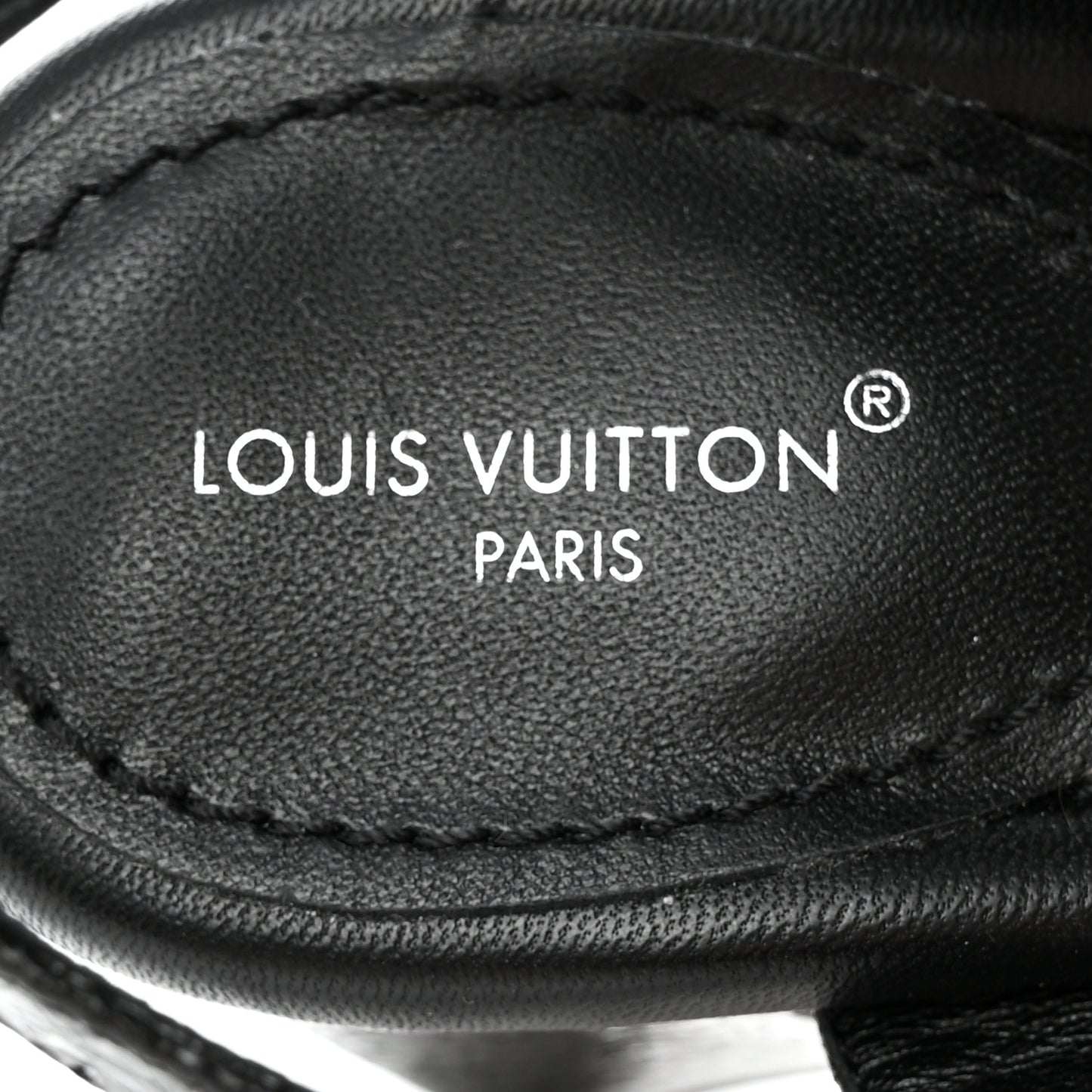 Metallic Crinkled Calfskin LV Edge Sandals 38.5 Black