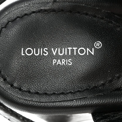 Louis Vuitton Metallic Crinkled Calfskin LV Edge Sandals 38.5 Black 7 of 9