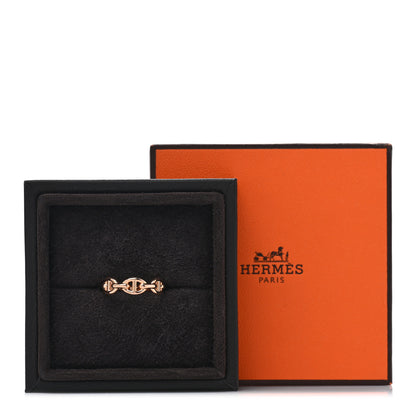 Hermes 18K Rose Gold PM Chaine d'Ancre Enchainee Ring 52 6 5 of 5