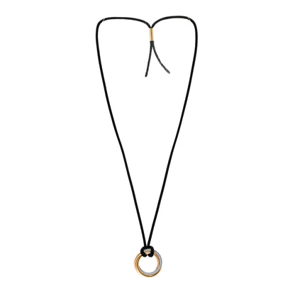 Cartier 18K Pink Yellow White Gold Diamond Medium Trinity Cord Necklace 3 of 4