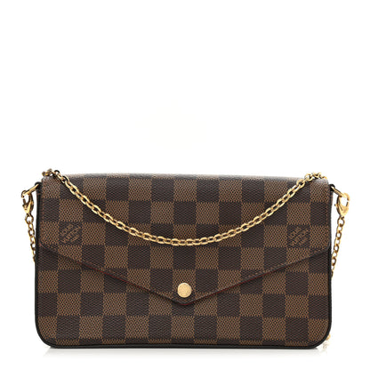 Louis Vuitton Damier Ebene Pochette Felicie Chain Wallet 3 of 12