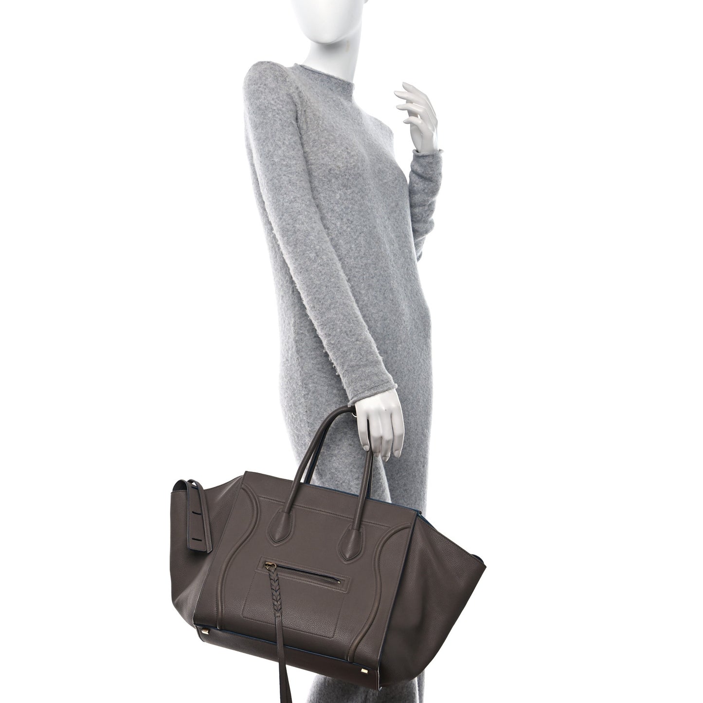 Baby Grained Calfskin Medium Phantom Luggage Taupe