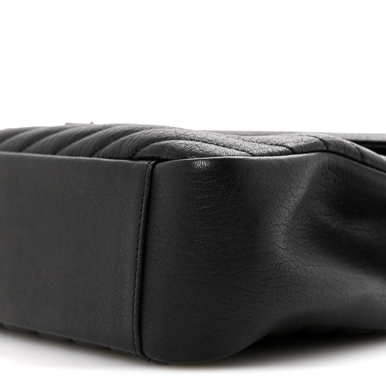 Saint Laurent Sheepskin Matelasse Chevron Monogram Monochrome Large College Satchel Black 18 of 21