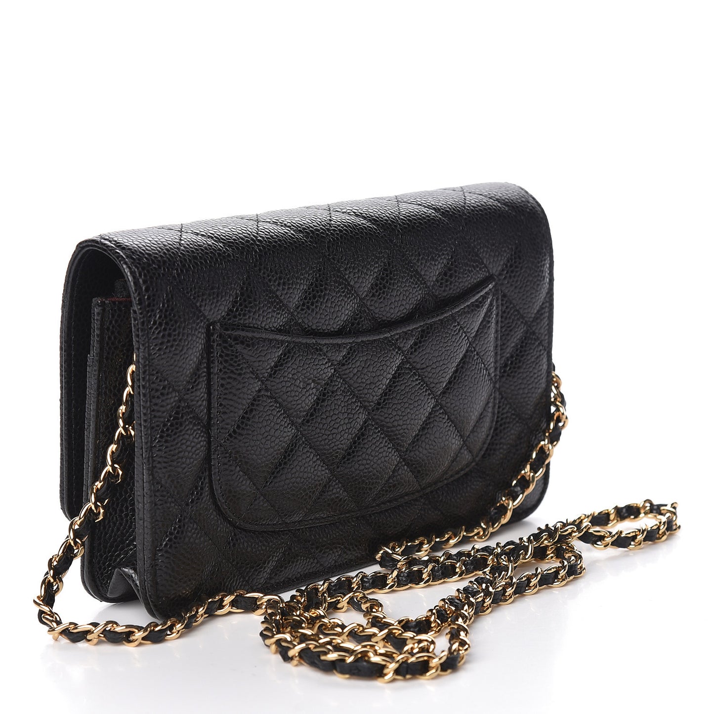 Caviar Quilted Wallet On Chain WOC Black