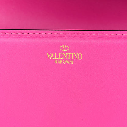 Valentino Garavani Calfskin Floral Embellished Monochrome Vlogo Loco Shoulder Bag Pink PP 6 of 12