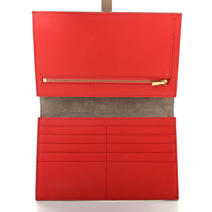 Celine Grained Calfskin Large Multifunction Strap Wallet Light Taupe Red 5 of 7