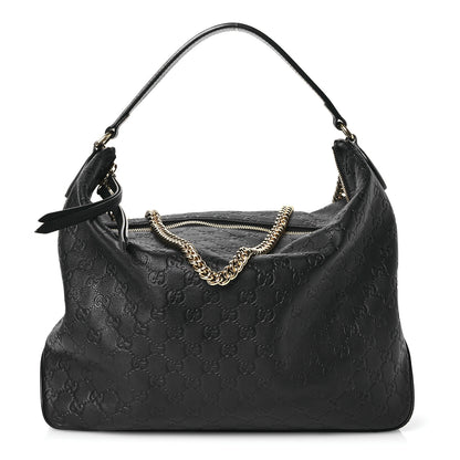 Gucci Guccissima Signature Large Linea A Hobo Black 1 of 11