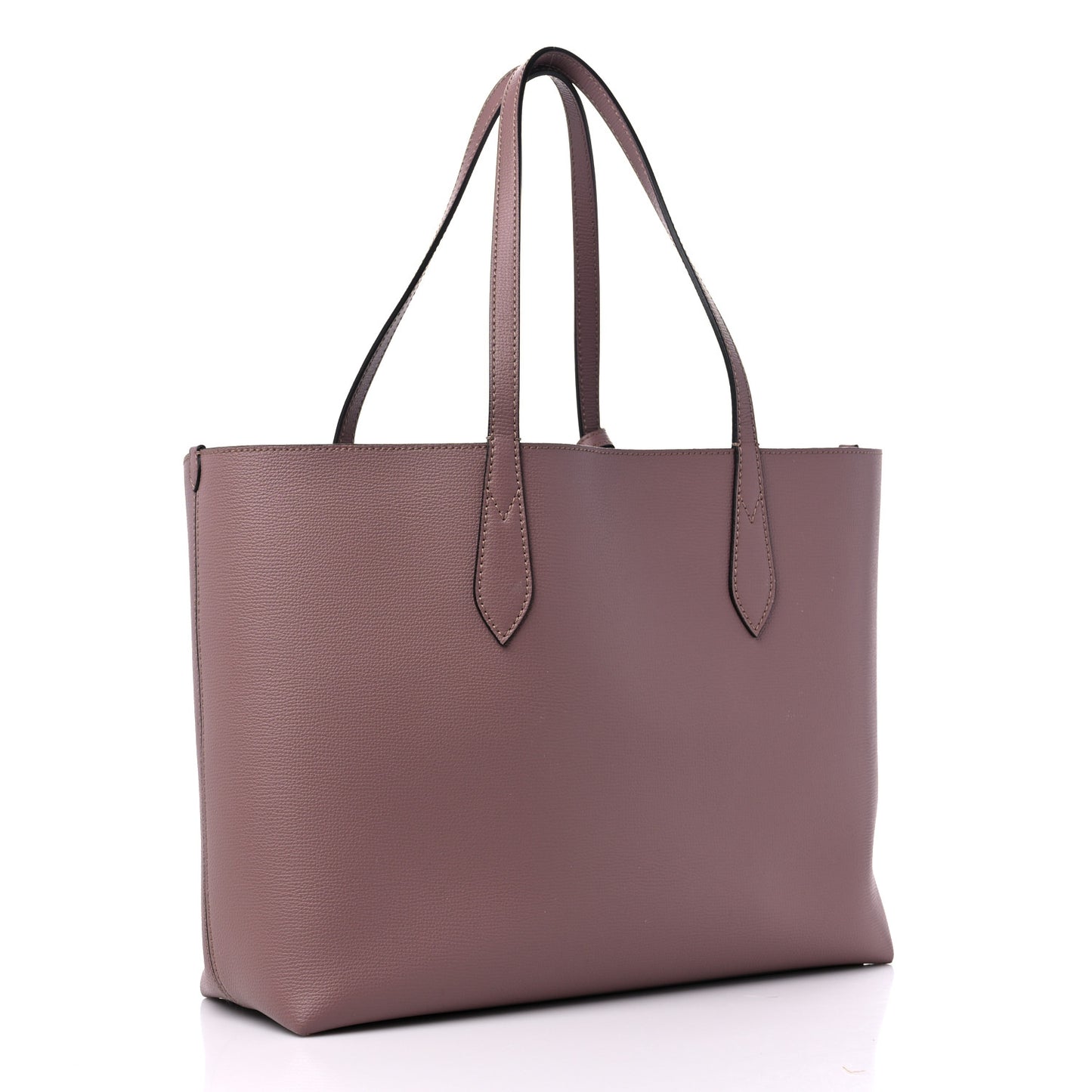 Grainy Calfskin Haymarket Check Medium Reversible Tote Dusty Pink