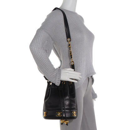 Chanel Caviar CC Drawstring Shoulder Bag Black 2 of 8