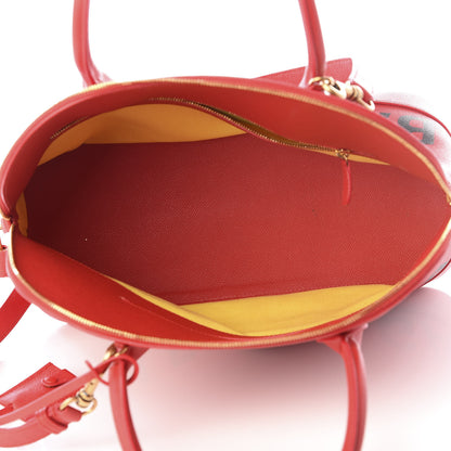 Balenciaga Signature Grained Calfskin Logo M Ville Top Handle Bag Rouge Coquelicot Black 4 of 12