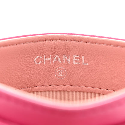 Chanel Lambskin Camellia Embossed Card Holder Fuchsia 6 of 13