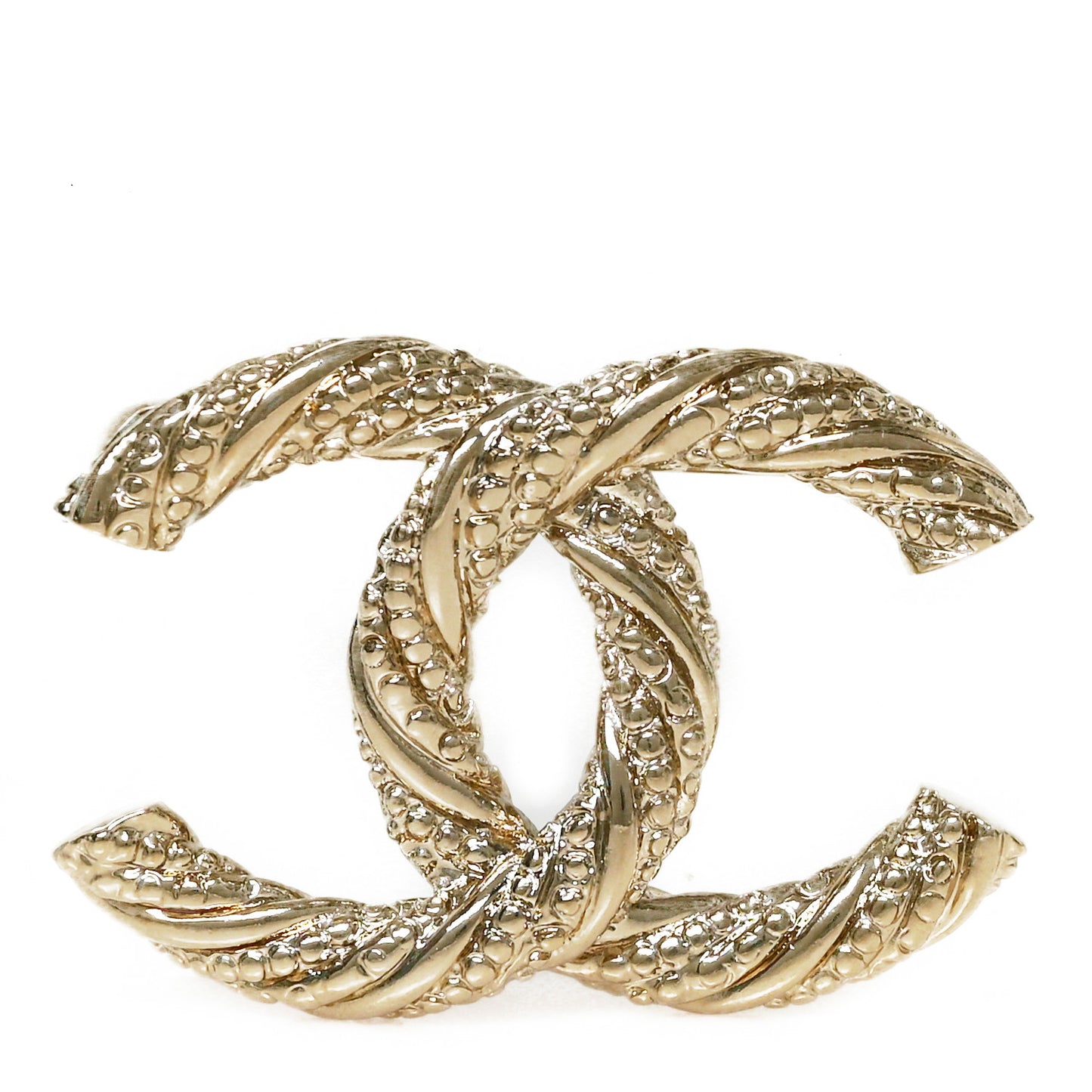 Twisted CC Brooch Light Gold