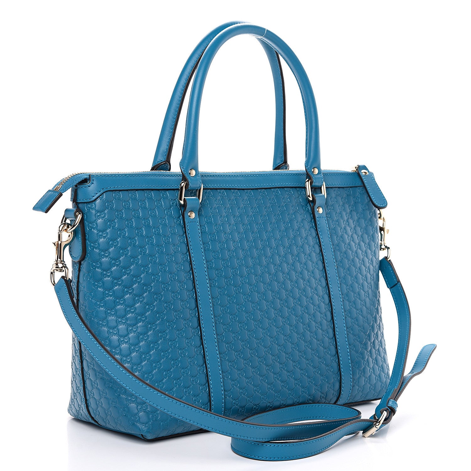Gucci Soft Microguccissima Small Zippered Satchel Deep Cobalt 2 of 11