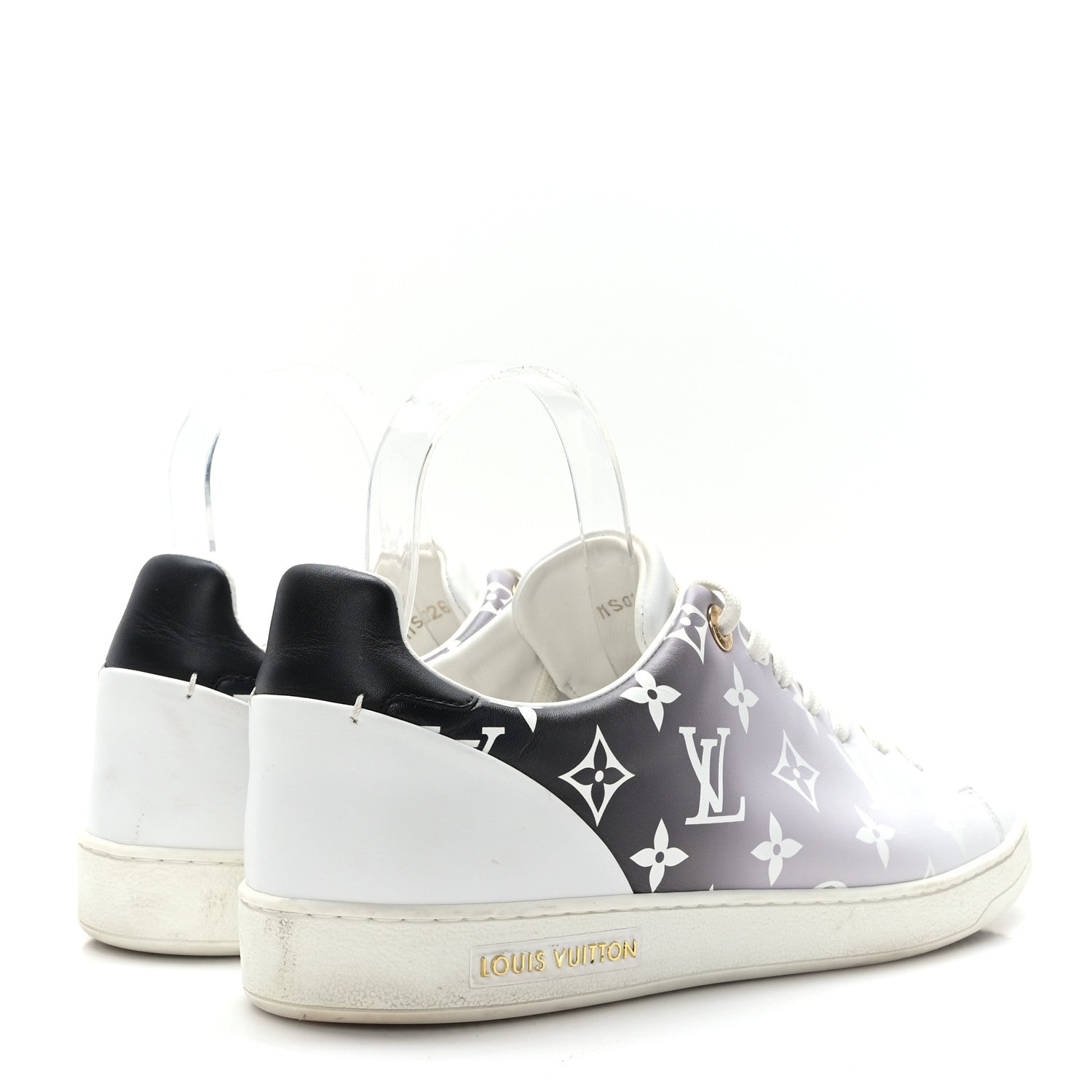 Louis Vuitton Calfskin Monogram Frontrow Sneakers 41 White Black 4 of 7