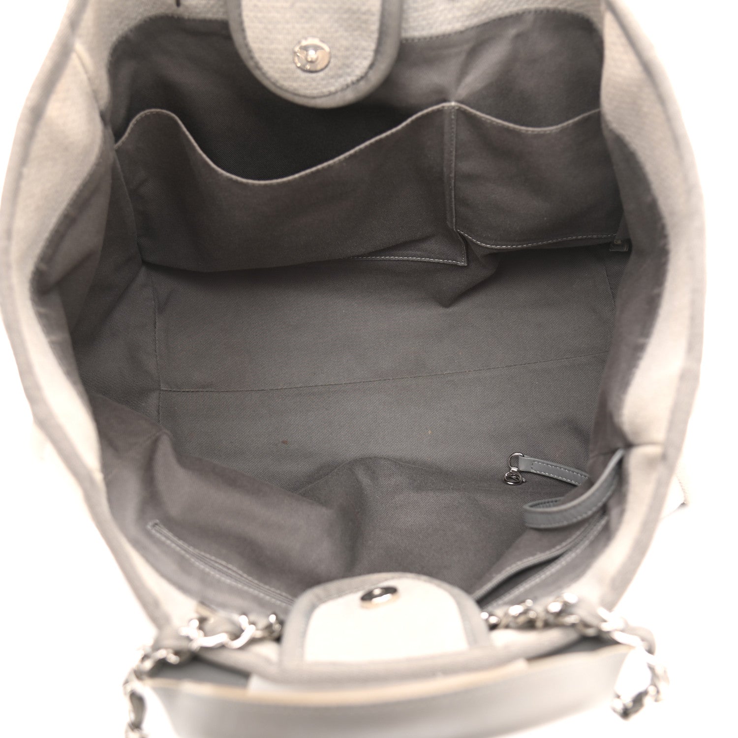 Chanel Canvas Large Deauville Tote Grey 4 of 13