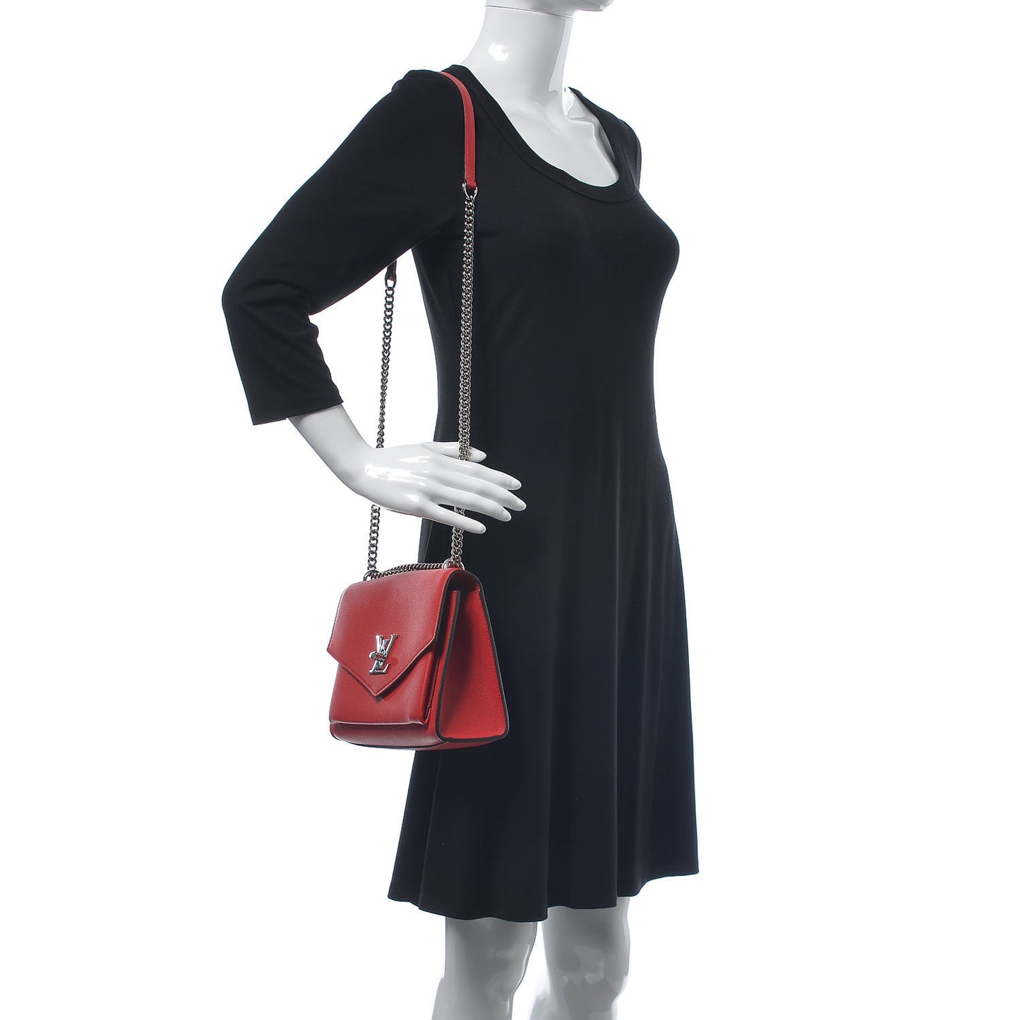 Soft Calfskin Mylockme Chain Bag BB Rubis