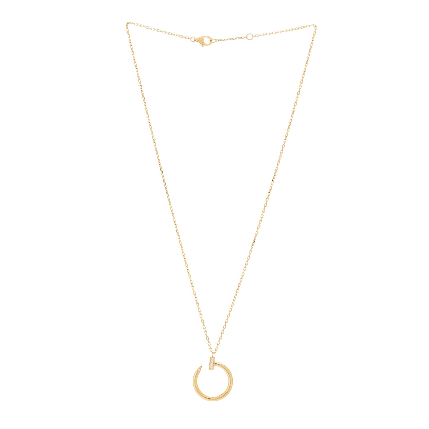 18K Pink Gold Diamond Juste Un Clou Pendant Necklace