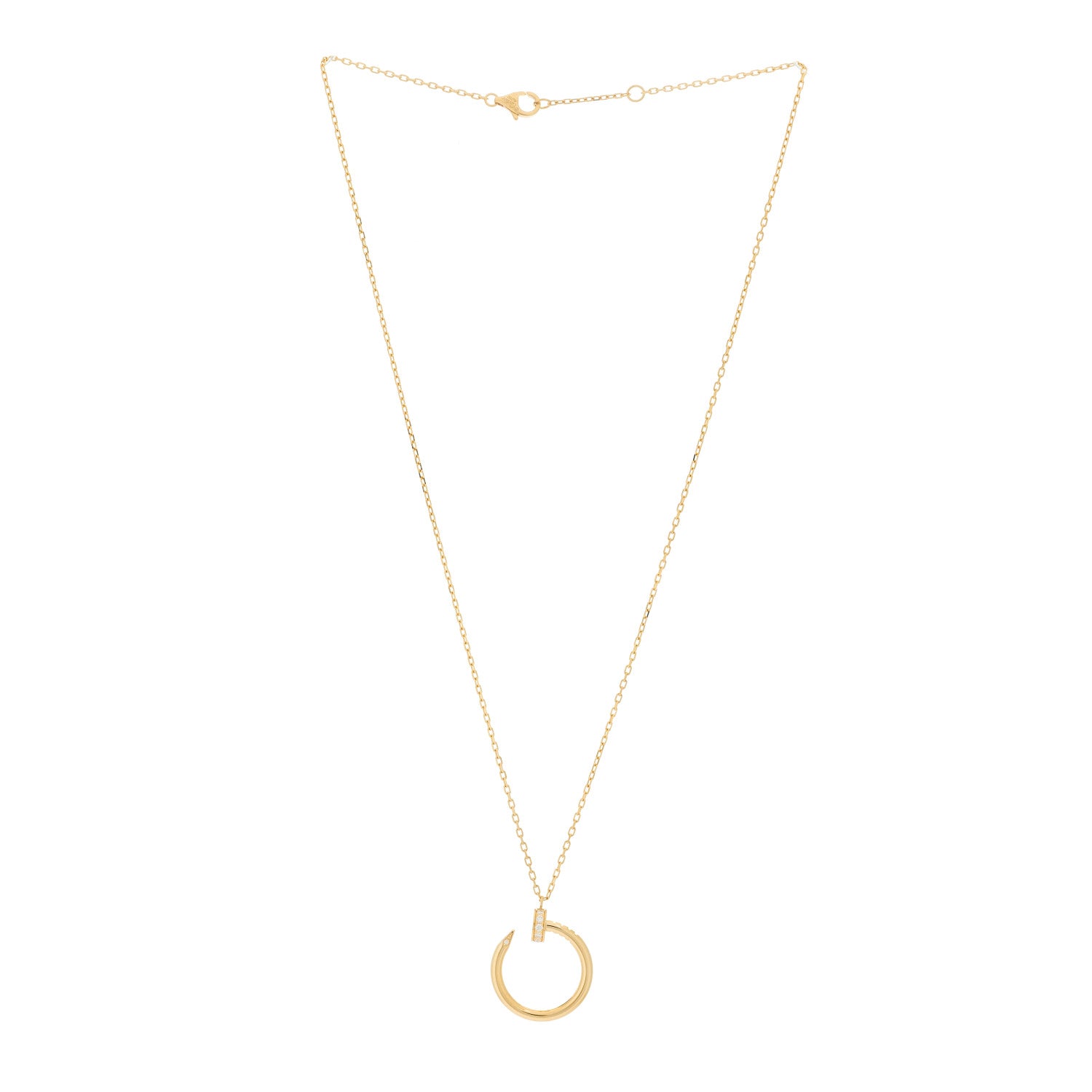 Cartier 18K Pink Gold Diamond Juste Un Clou Pendant Necklace 3 of 5