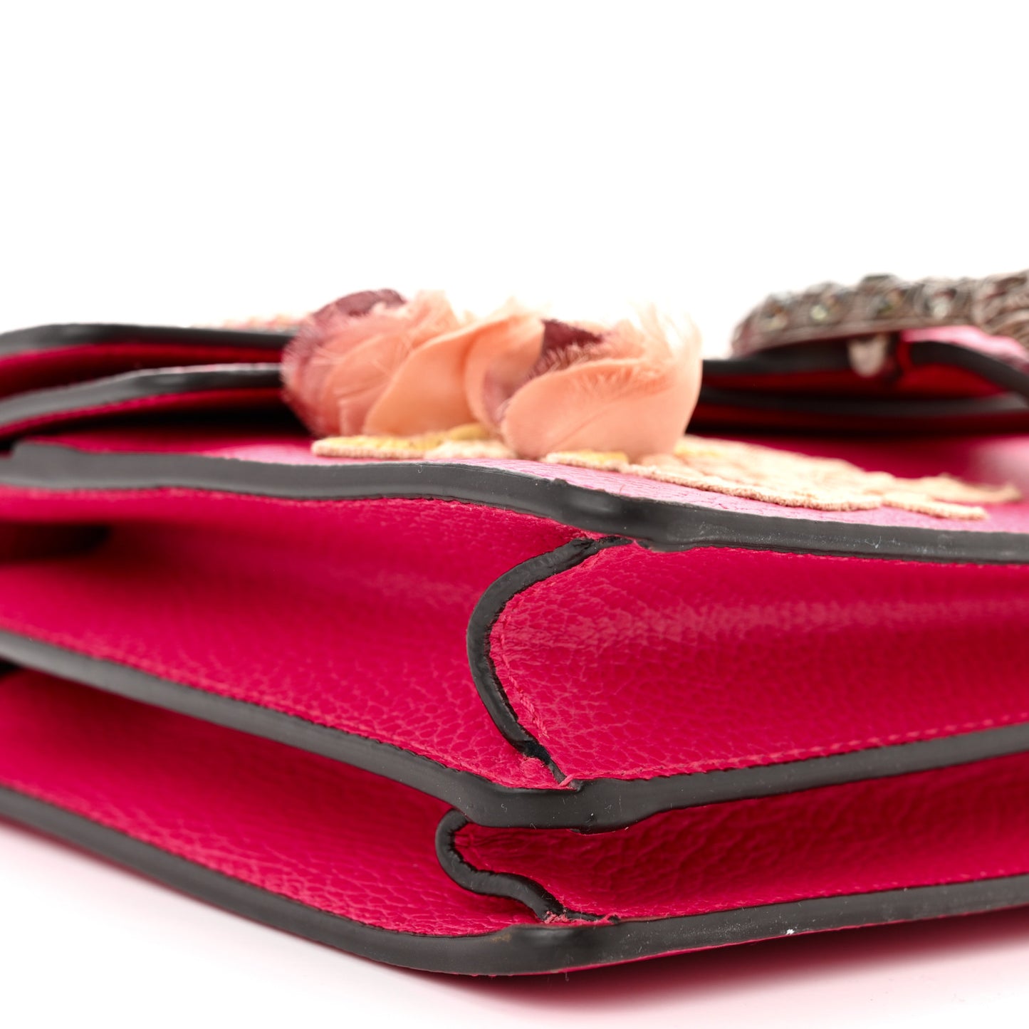 Pebbled Calfskin Embellished Guccify Small Dionysus Shoulder Bag Rosa