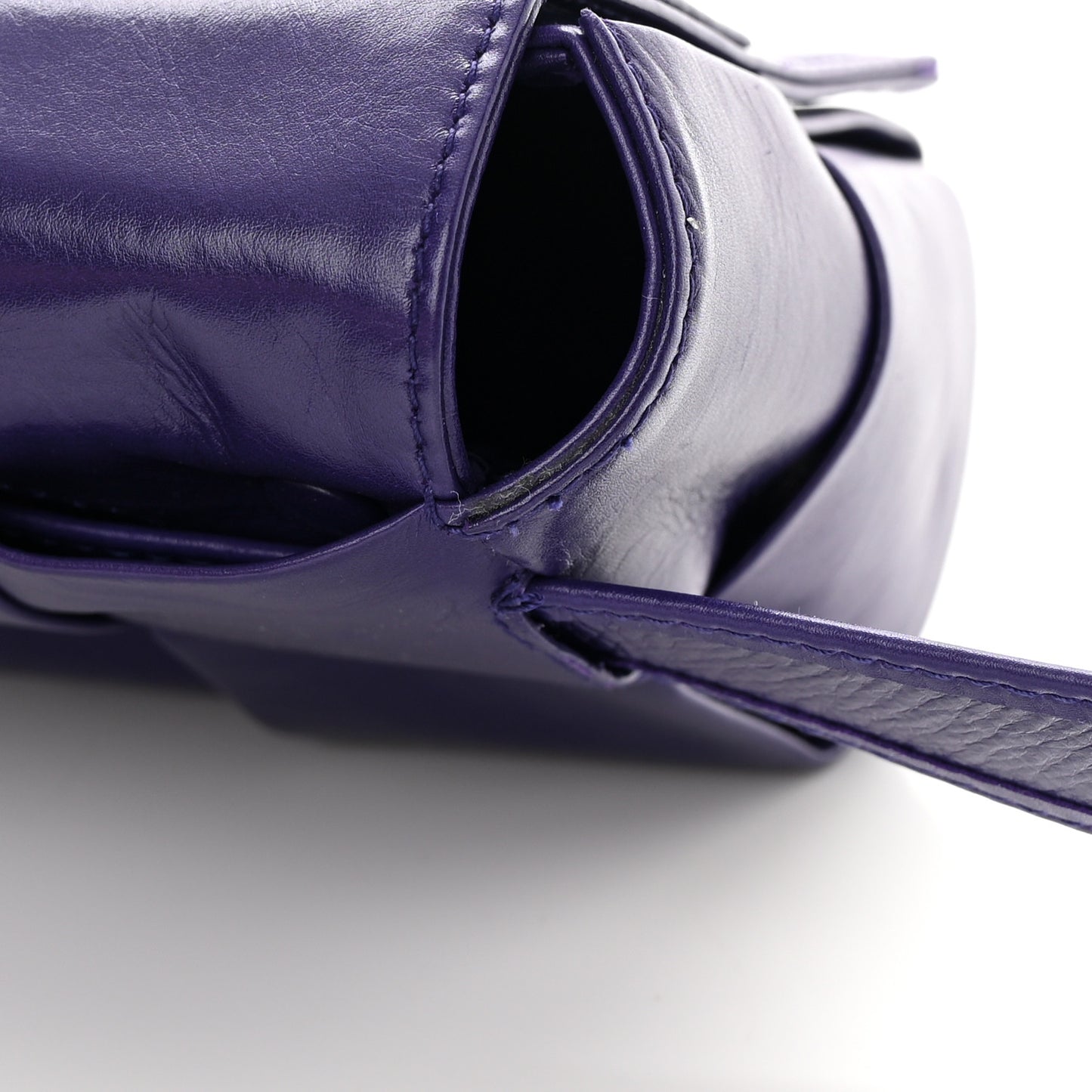 Paper Calfskin Intrecciato Cassette Belt Bag Purple