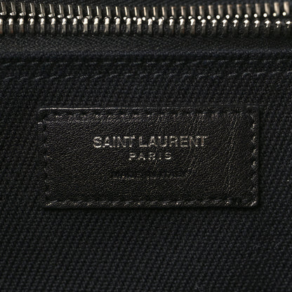 Saint Laurent Linen Calfskin Rive Gauche Tote Black 6 of 10