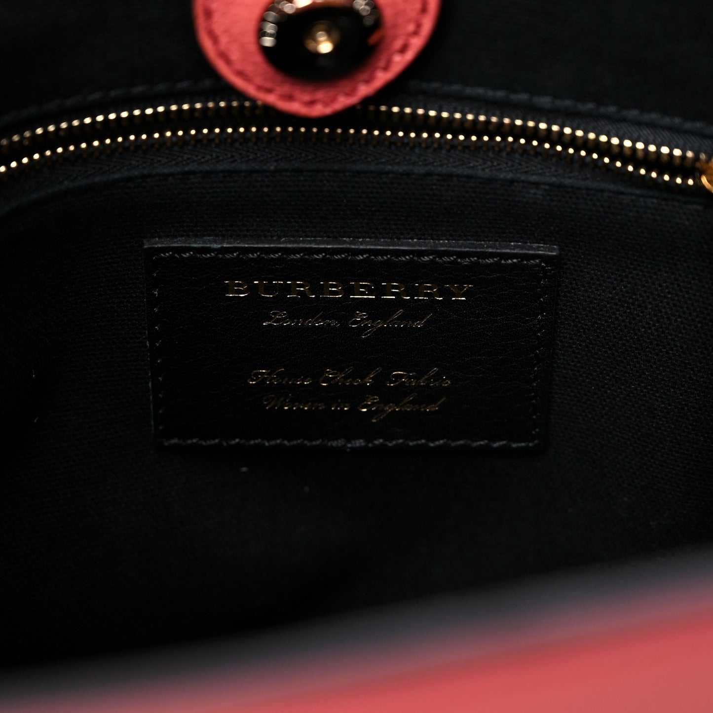 Derby Calfskin House Check Medium Banner Tote Cinnamon Red