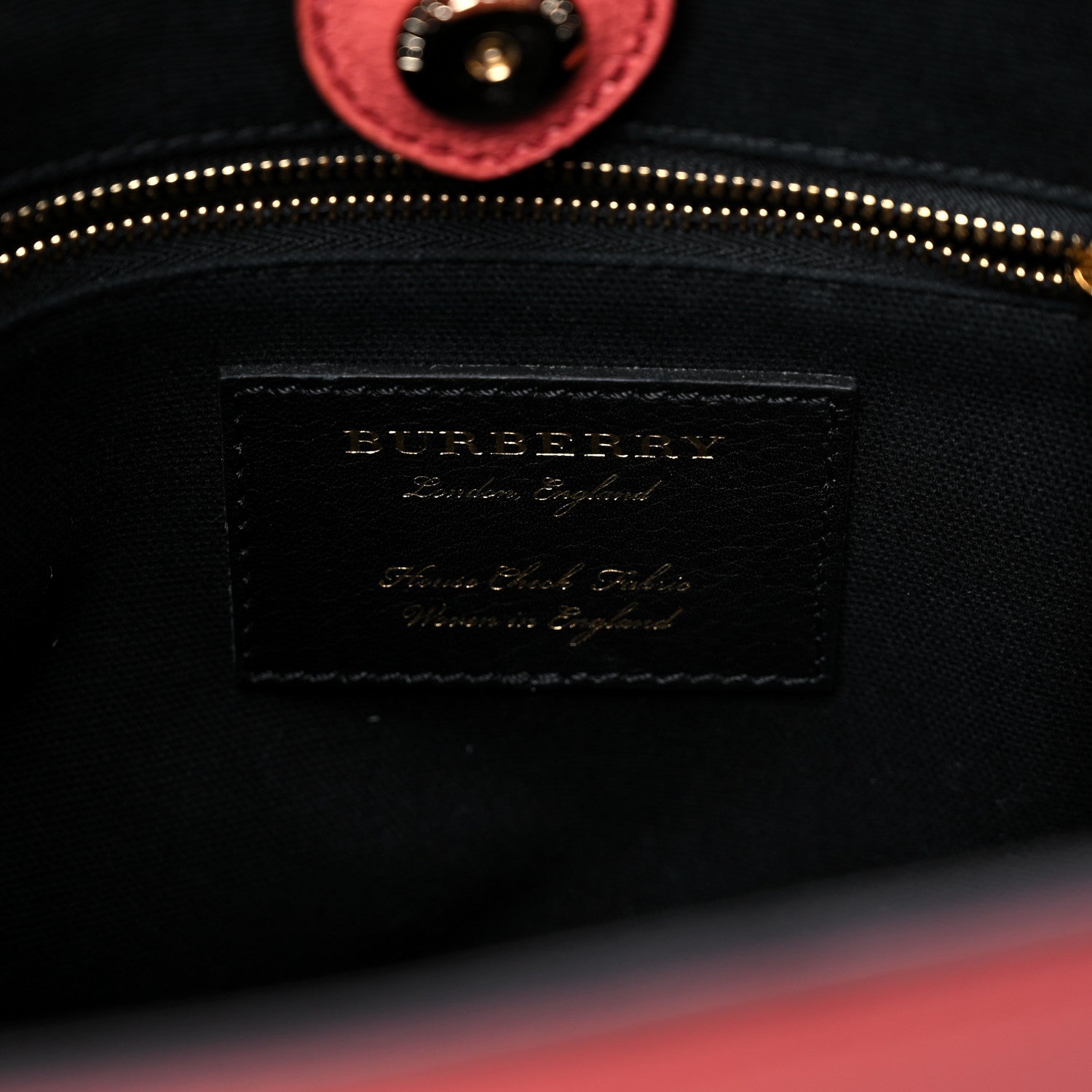 Burberry Derby Calfskin House Check Medium Banner Tote Cinnamon Red 11 of 13