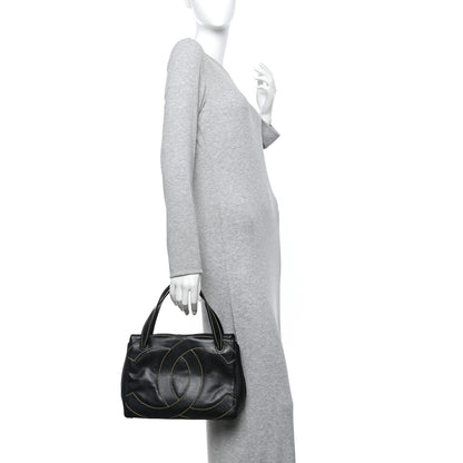 Chanel Caviar CC Stitched Small Tote Black 2 of 10