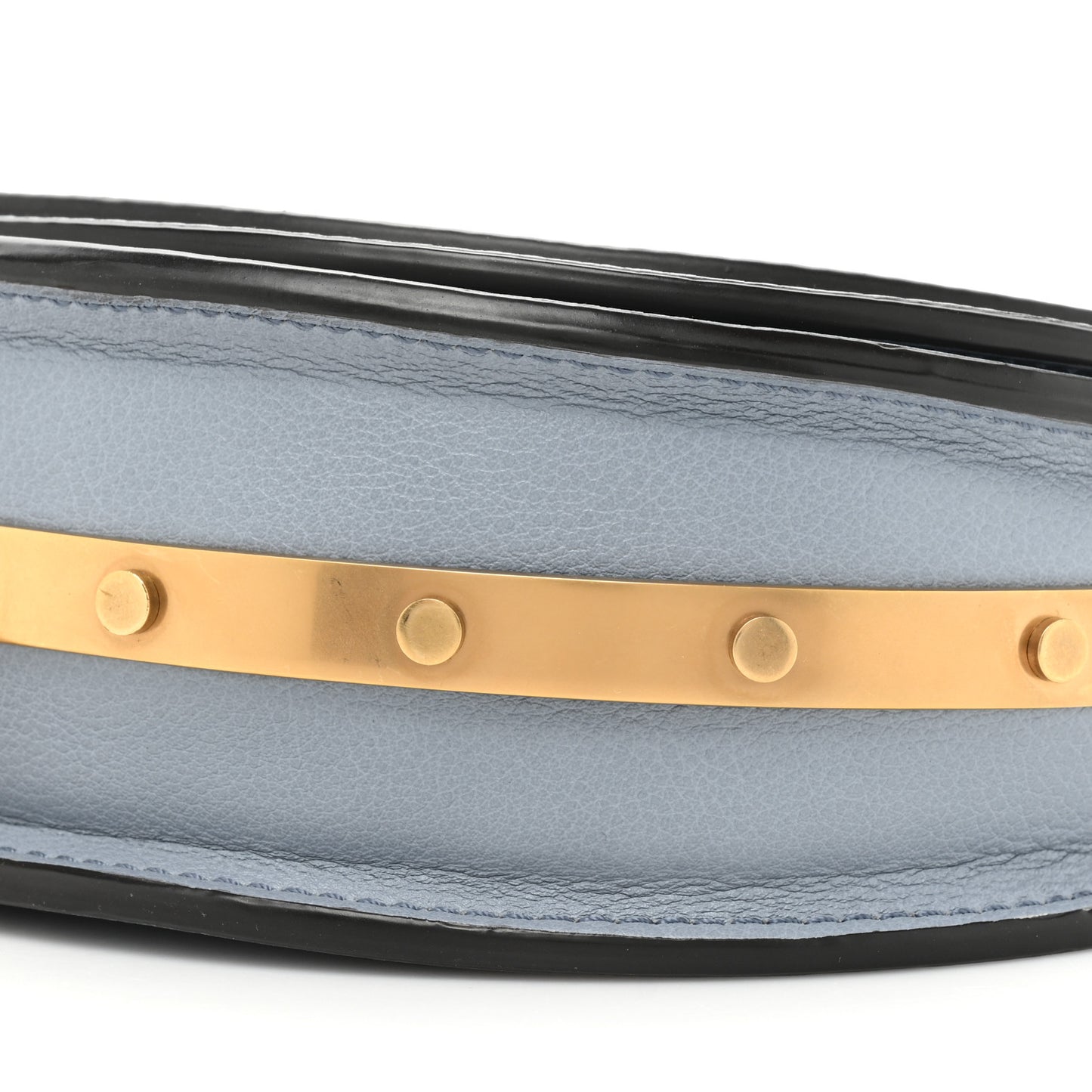 Calfskin Small Nile Bracelet Minaudiere Bag Washed Blue