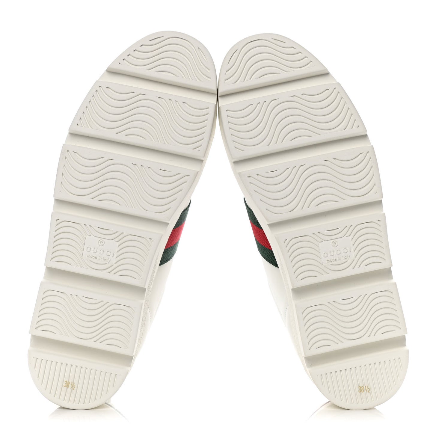 Calfskin Web Bee Embroidered Womens Ace Platform Sneakers 38.5 White