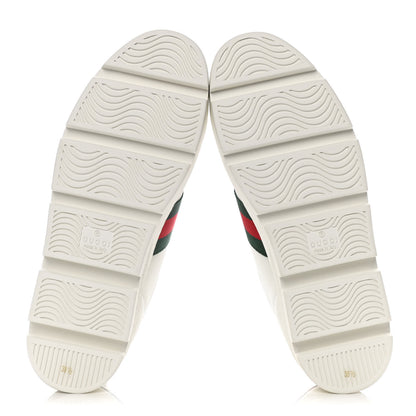 Gucci Calfskin Web Bee Embroidered Womens Ace Platform Sneakers 38.5 White 5 of 11