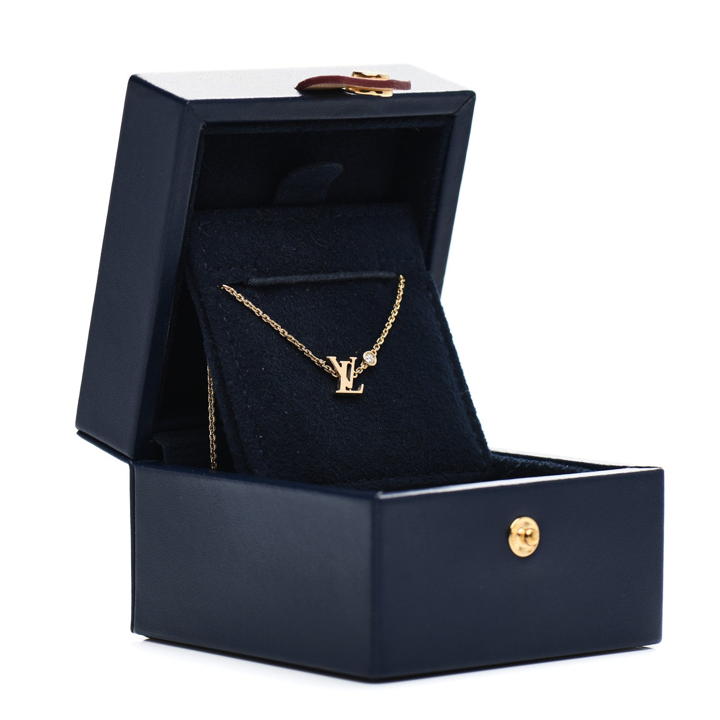 18K Yellow Gold Diamond Idylle Blossom LV Pendant Necklace
