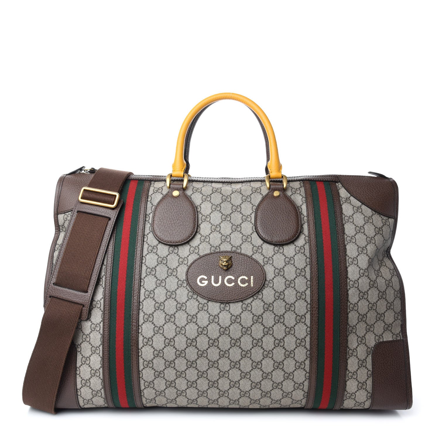 Gucci Soft GG Supreme Monogram Web Neo Vintage Duffle Bag Beige New Acero Crop 1 of 9