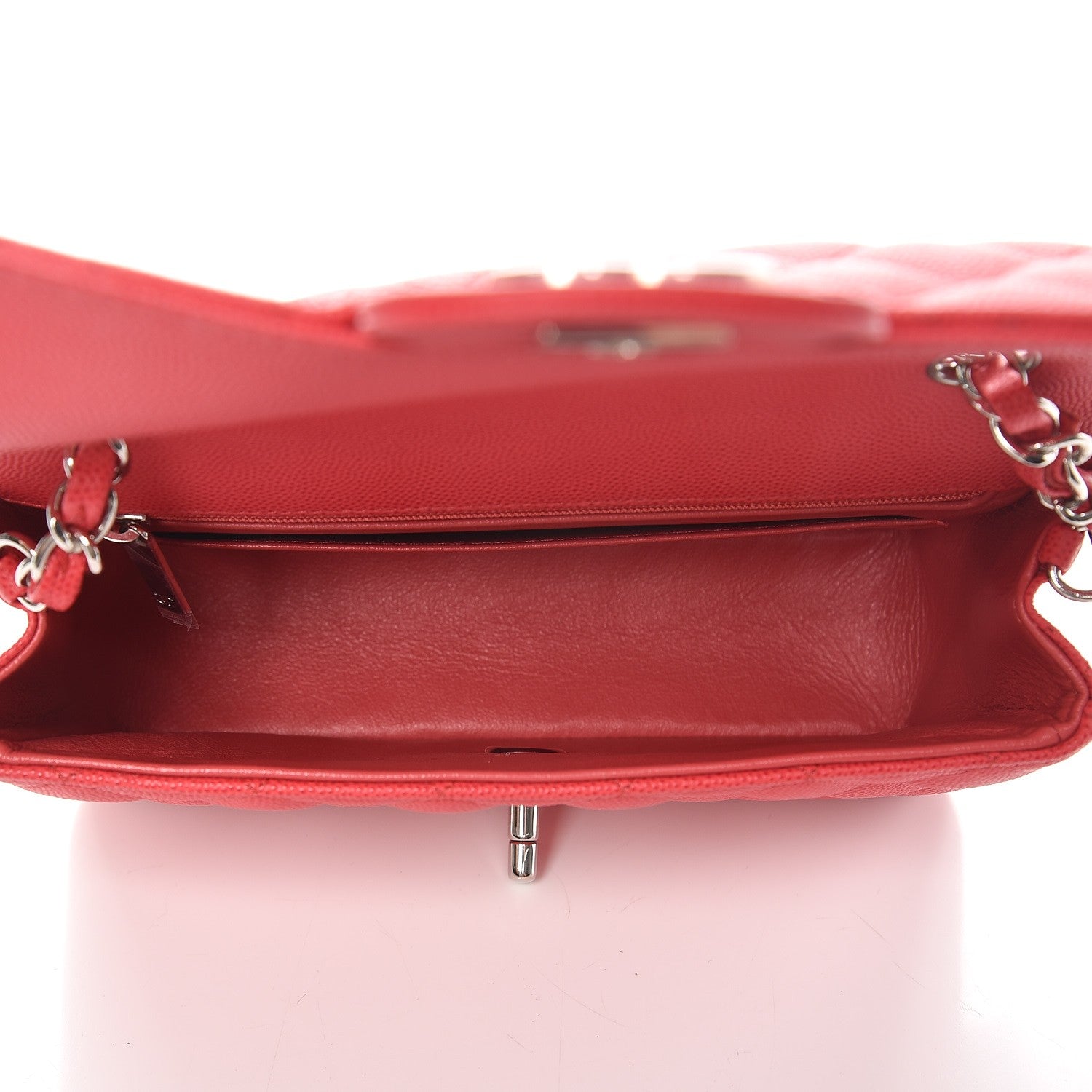 Chanel Caviar Quilted Mini Rectangular Flap Light Red 5 of 7