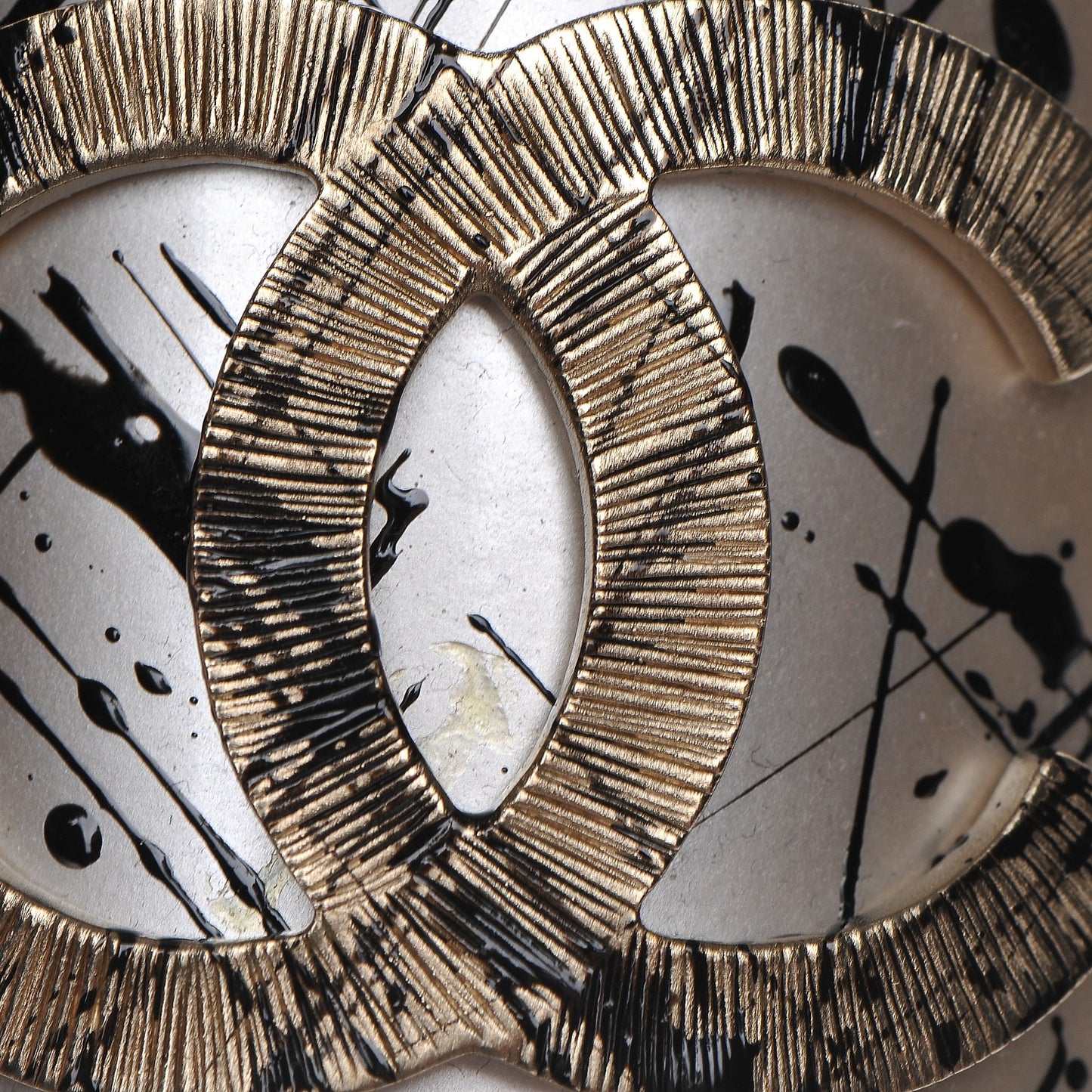 Matte Jackson Pollock Splattered Paint CC Cuff Ivory