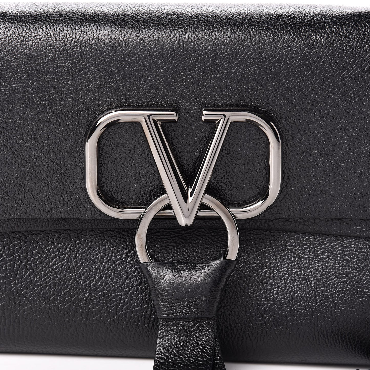 Calfskin Small VRing Crossbody Bag Black