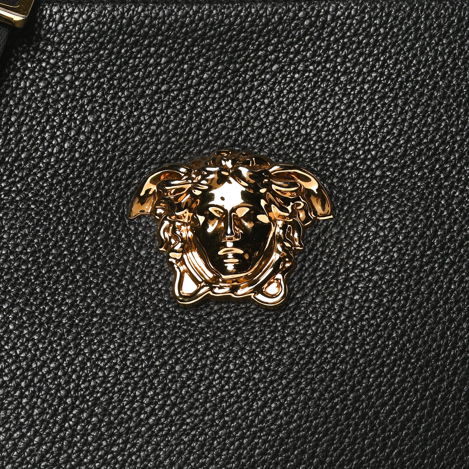 Versace Grained Calfskin Medusa Messenger Bag Black 7 of 13