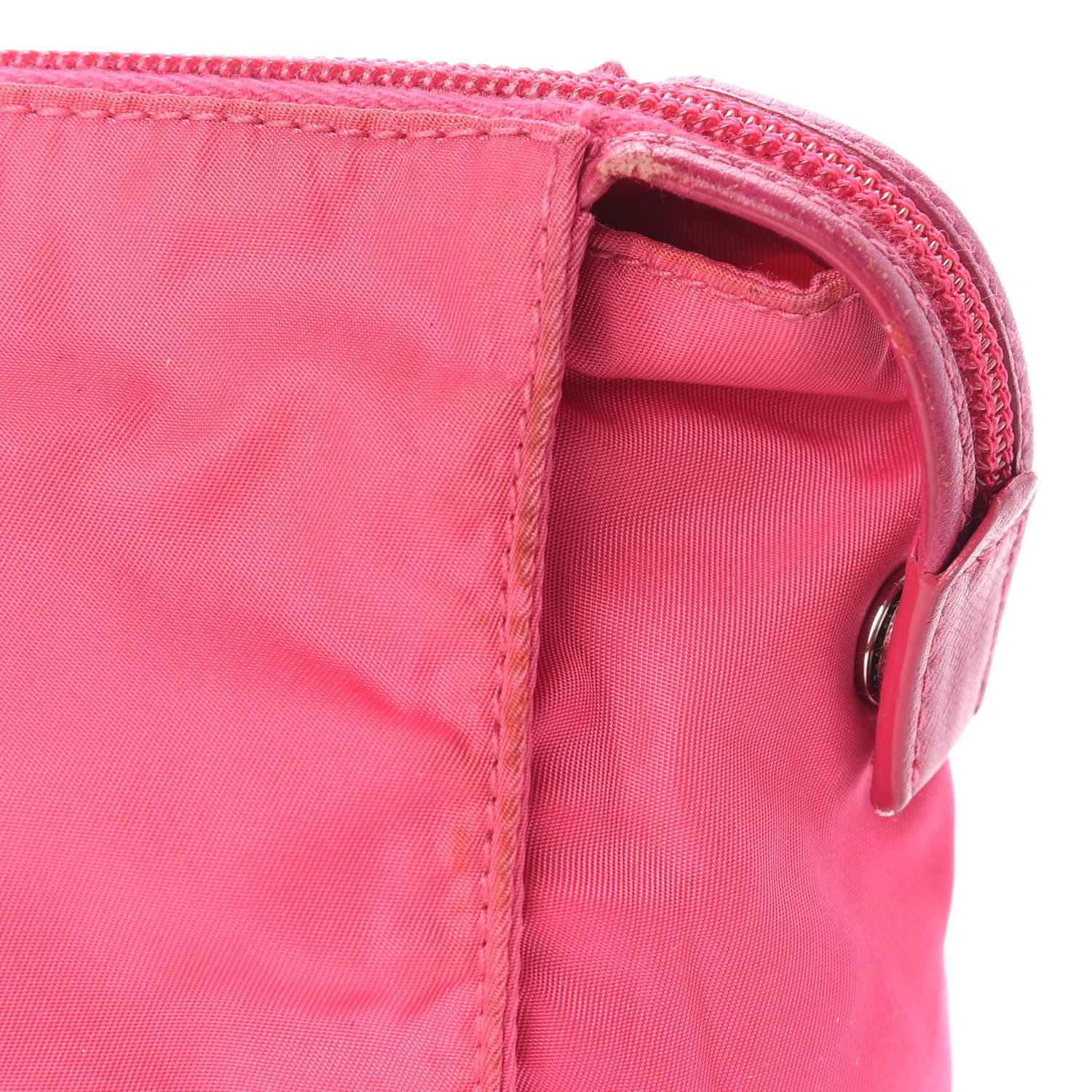 Prada Tessuto Nylon Vela Cosmetic Pouch Fuxia 13 of 15