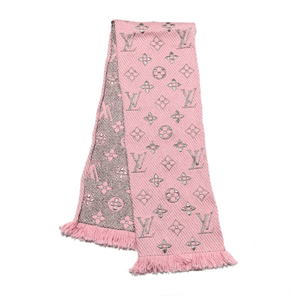 Louis Vuitton Wool Silk Logomania Shine Scarf Pink 2 of 5