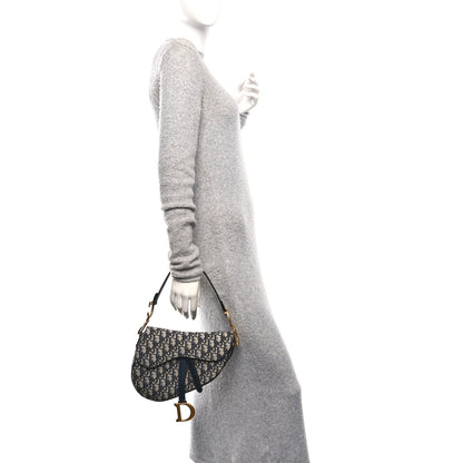 Christian Dior Oblique Saddle Bag Blue 3 of 11