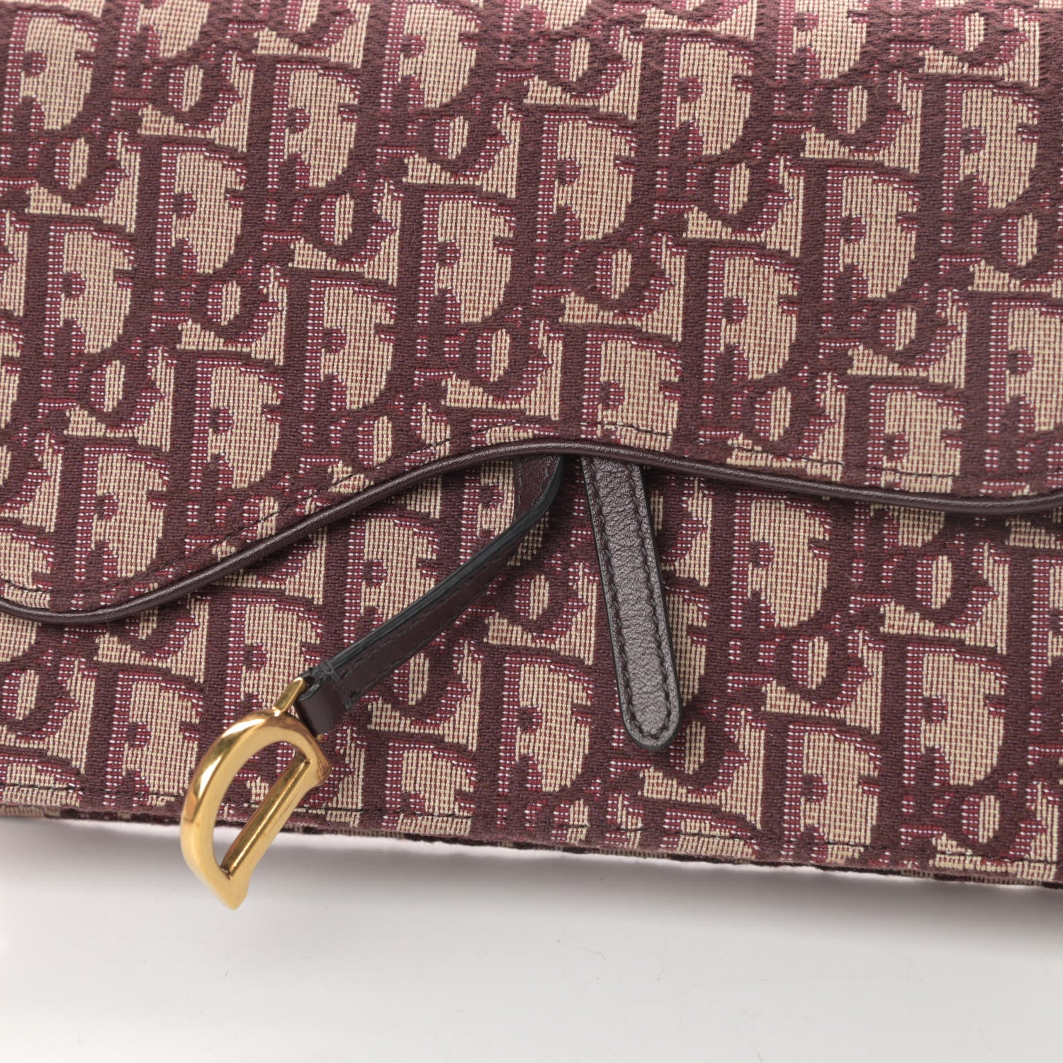 Christian Dior Oblique Saddle Chain Pouch Burgundy 11 of 11