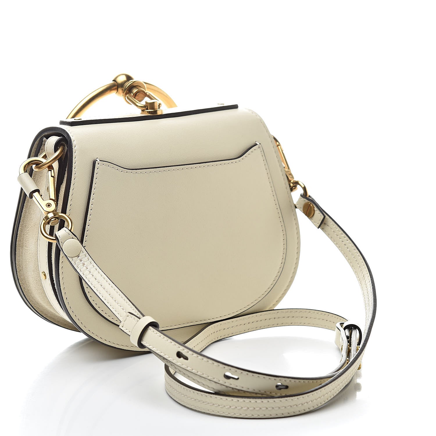 Chloe Calfskin Suede Small Nile Bracelet Bag Off White 3 of 11