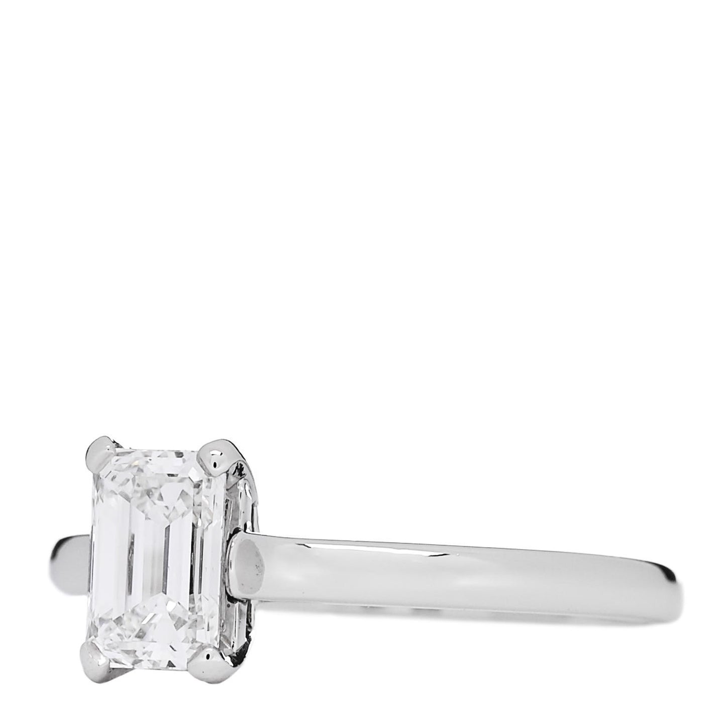 Platinum Diamond 1.01ct Emerald Cut Solitaire Engagement Ring 56 7.75