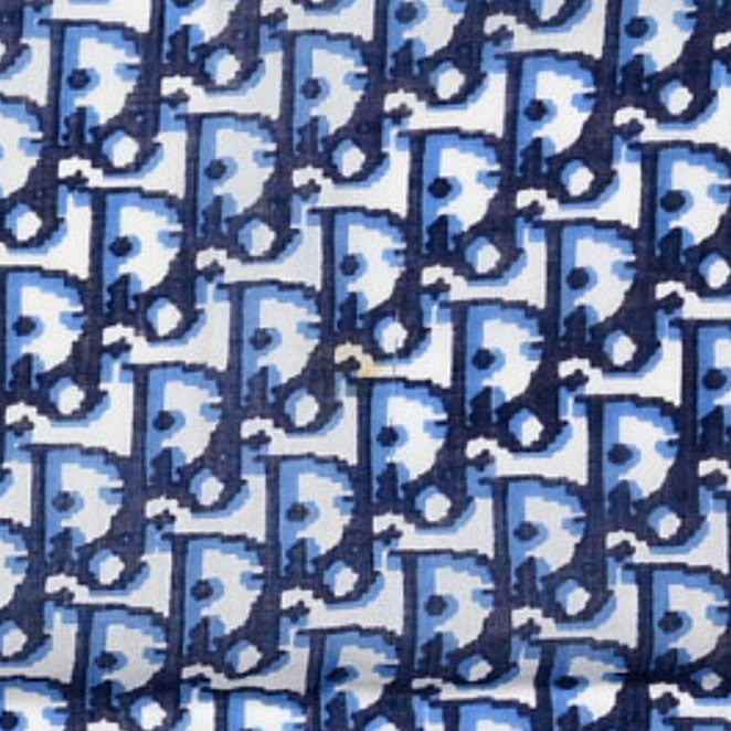 Cotton Oblique Scarf Blue