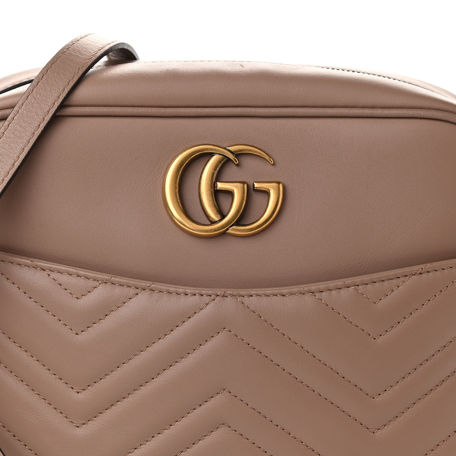Gucci Calfskin Matelasse Medium GG Marmont Chain Shoulder Bag Porcelain Rose 8 of 11